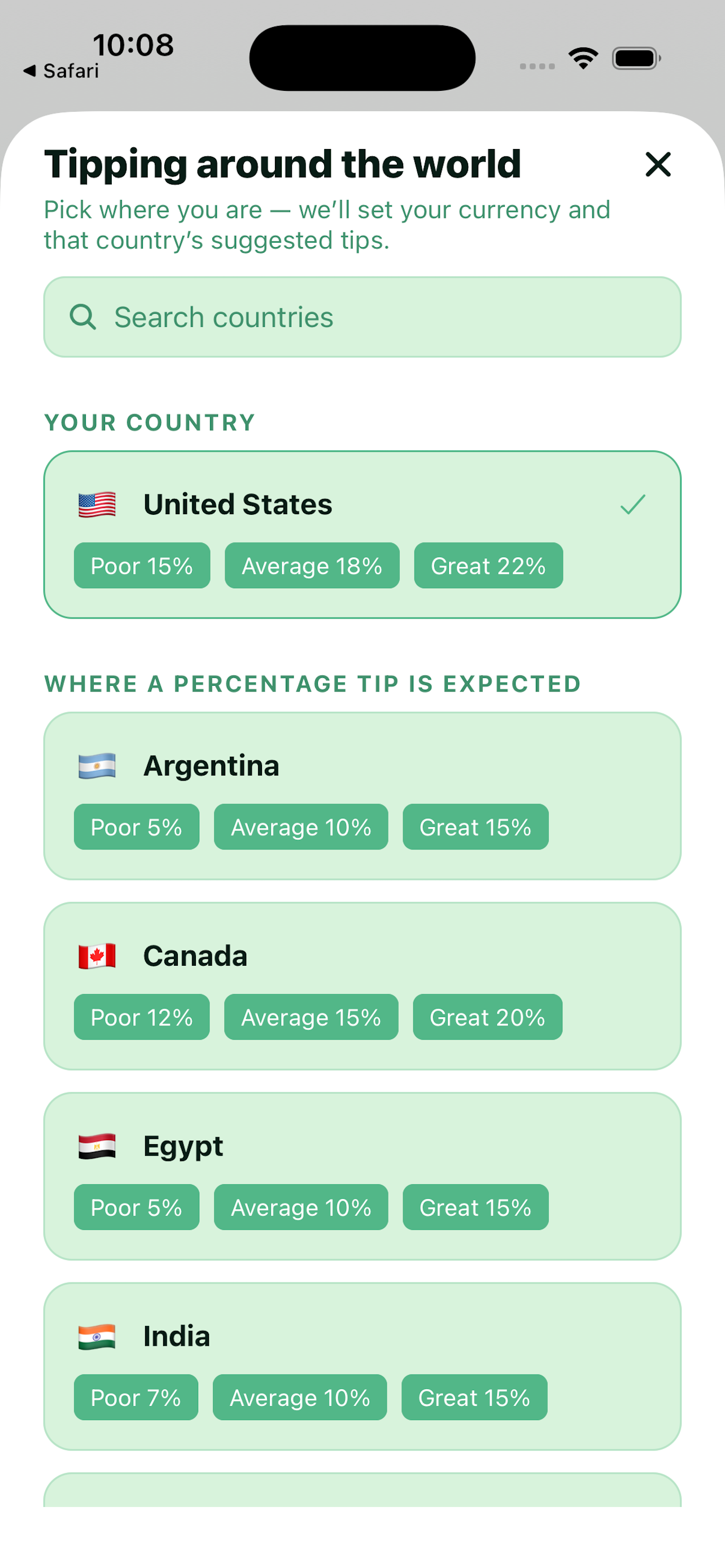 Tipping around the world